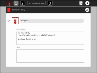 sketch of write-to-journal from within an activity