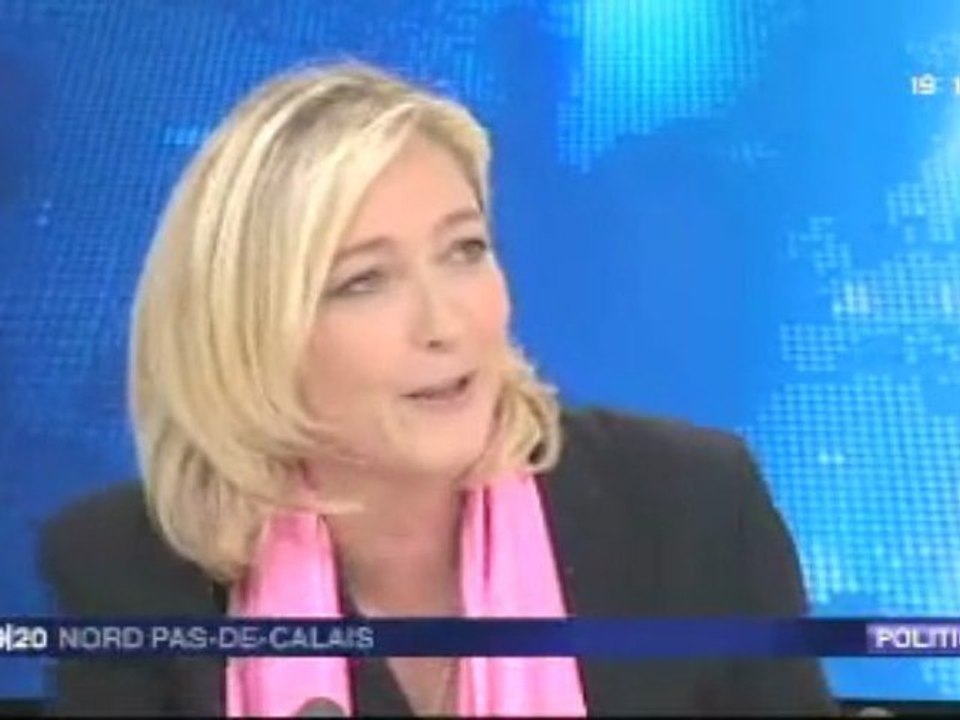 Régionales 2010 - Marine Le Pen invitée de France 3 Nord