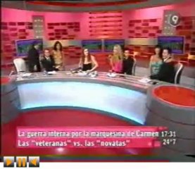 Los chicos de Los Profesionales con las vedettes