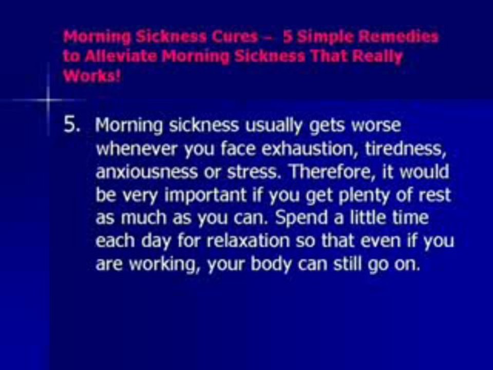Morning Sickness Cures – 5 Simple Remedies to Alleviate Morn