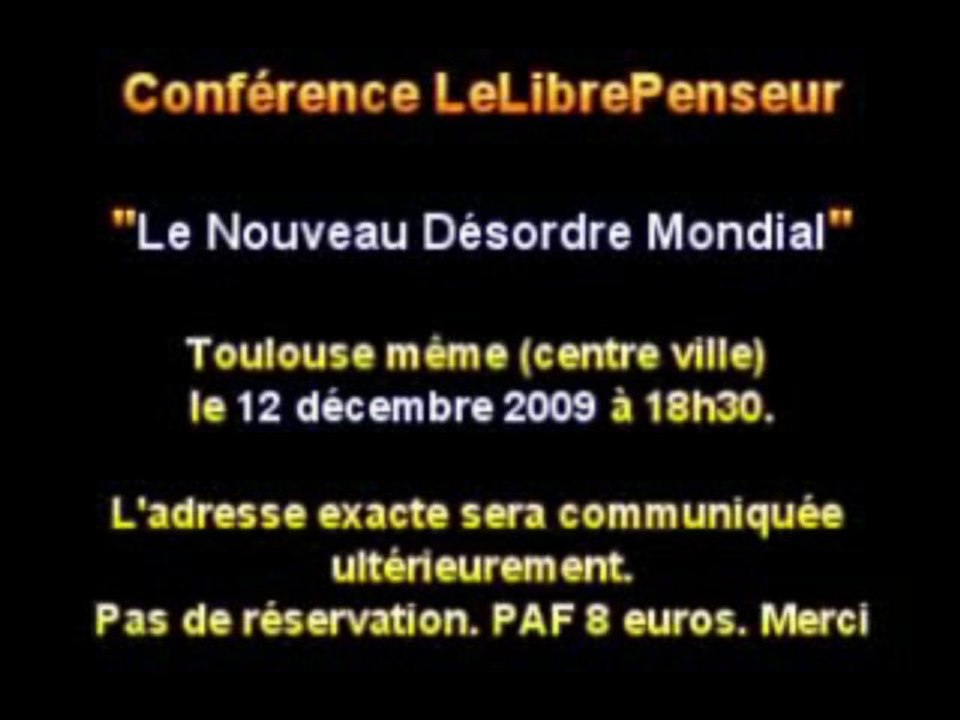 Le libre penseur conference toulouse le 12 decembre 2009 