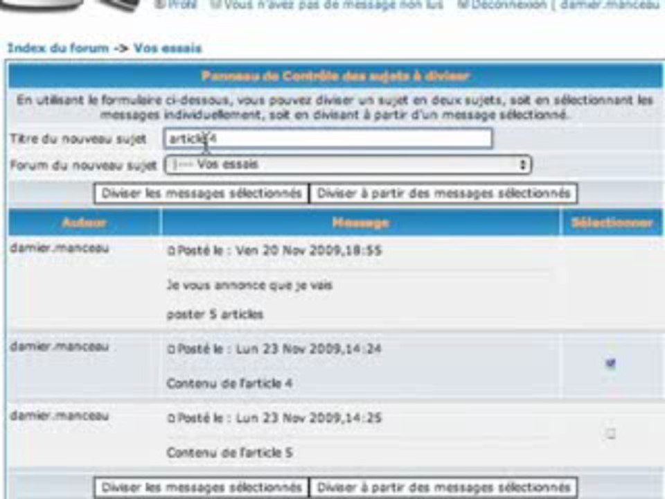 Diviser un sujet