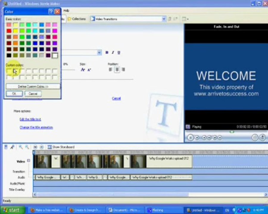 Video Editing using Windows Movie Maker