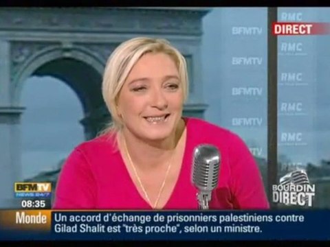 Sous entendus débiles de Bourdin à Marine Le Pen