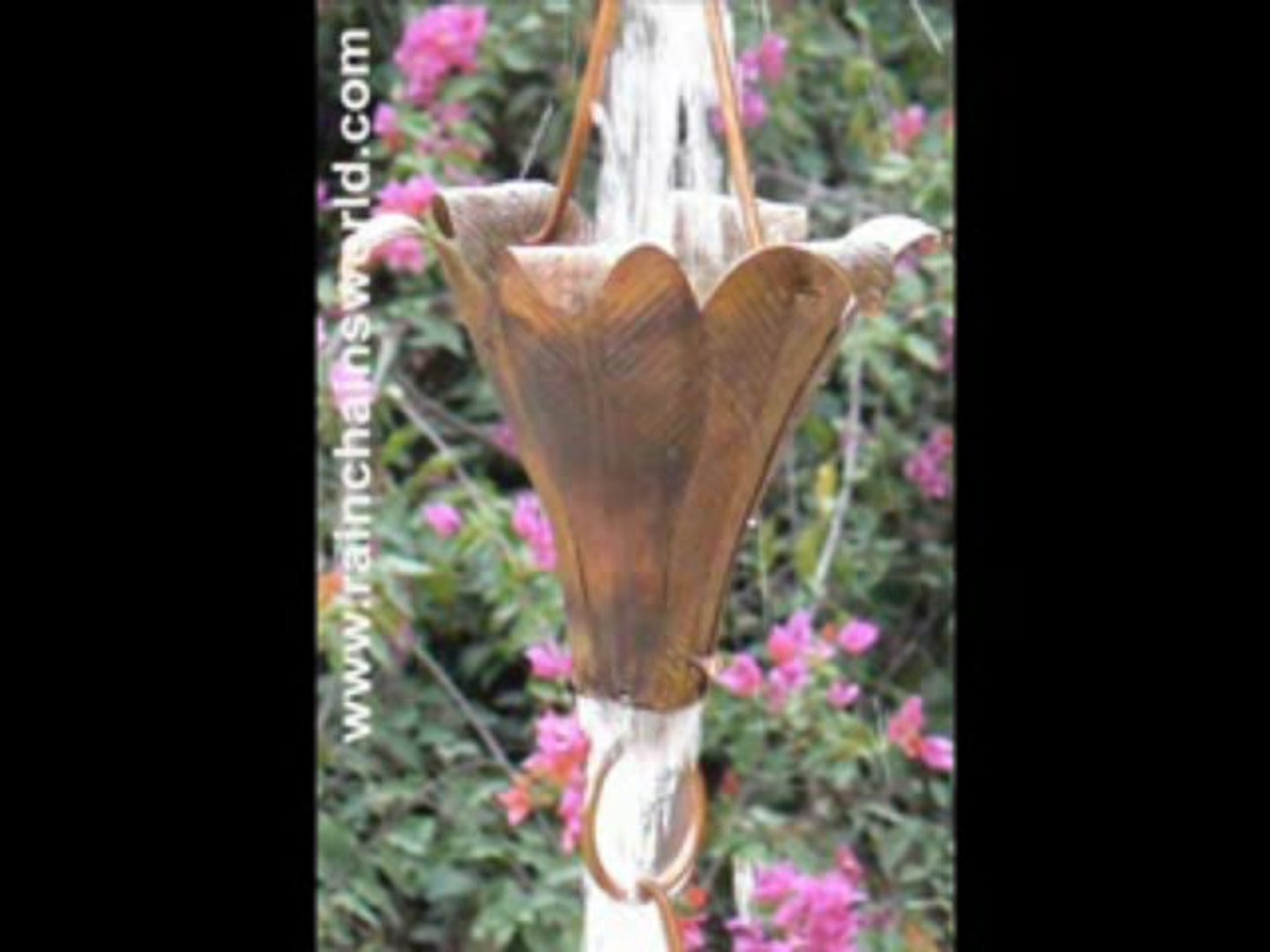 Stanwood Rain Chain Tulip Flower Blossom Extension Copper Rain Chain 4