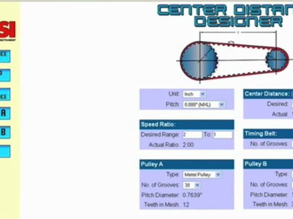 Easy-to-Use Design Tool for Timing Belts and Pulleys