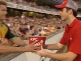 Mick gets KFC Delivered via Helicopter at the Cricket  - The