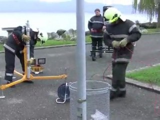 Demonstration camion matériel d'éclairage