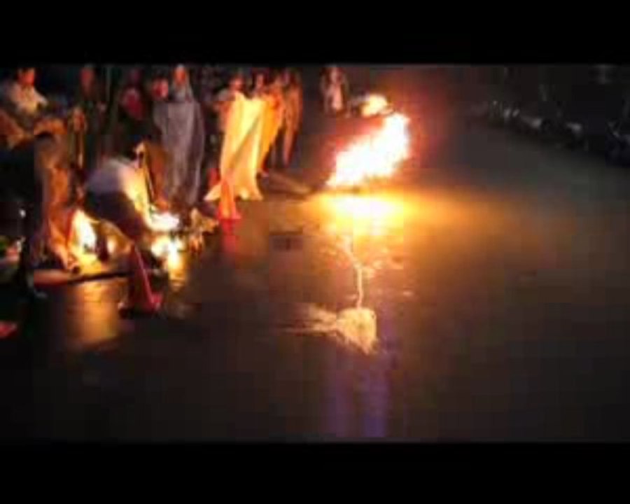 Skateboarders on Fire