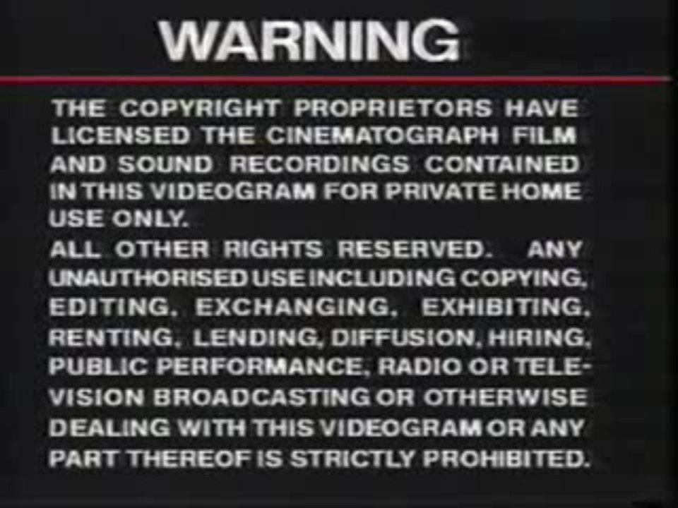Warning, Picture Music, Sony Video 45 (early 80's)