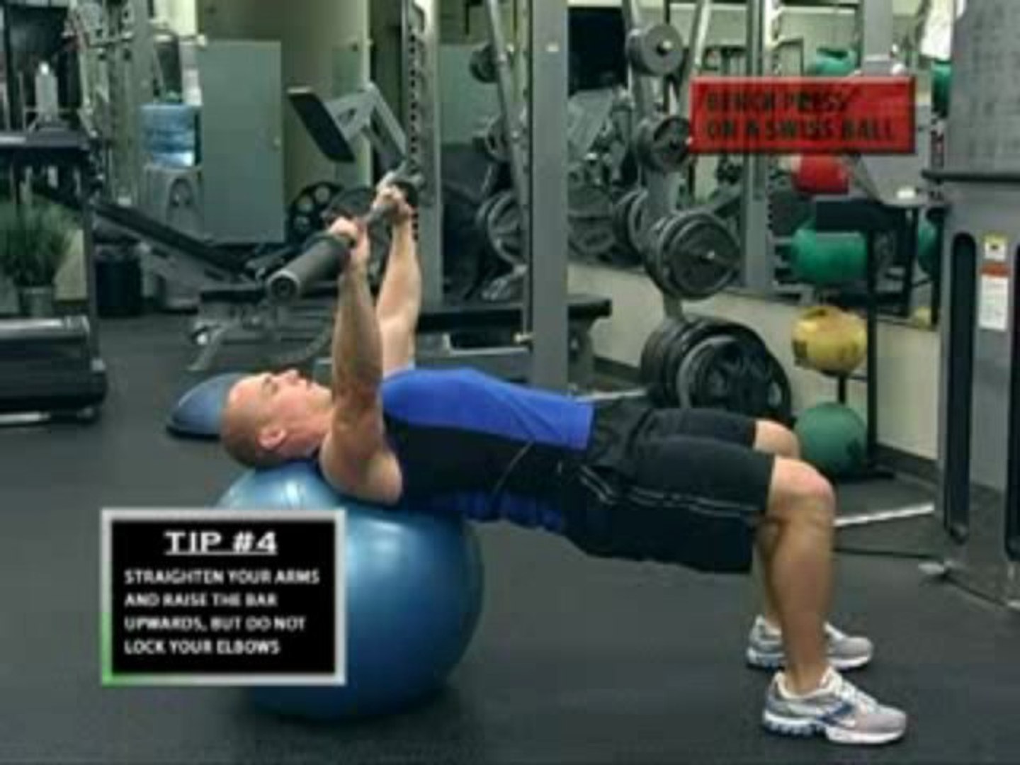 Exercise ball dumbbell online press