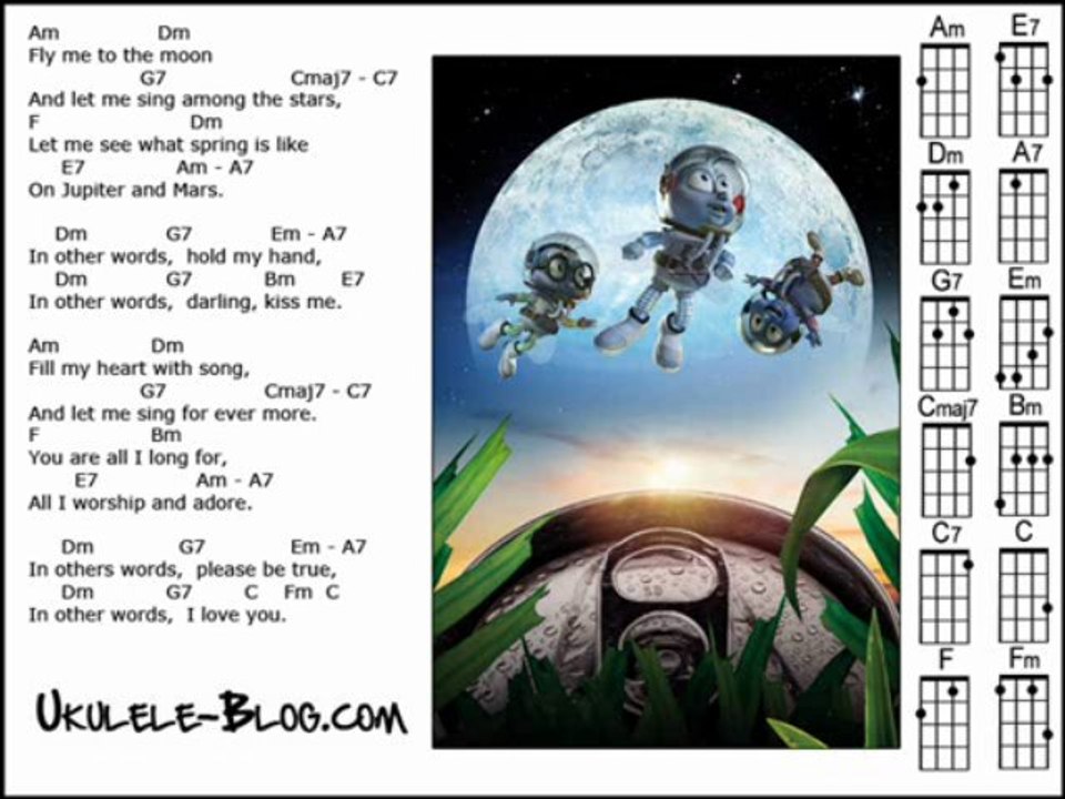 Fly me to the Moon Ukulele + Tablature