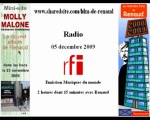 Renaud RFI 05/12/09 Musiques du monde - promo Molly Malone