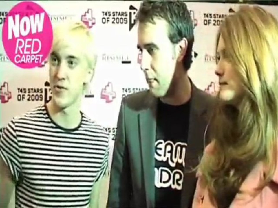 Tom Felton , Bonnie Wright and Matt Lewis on T4 Red Carpet