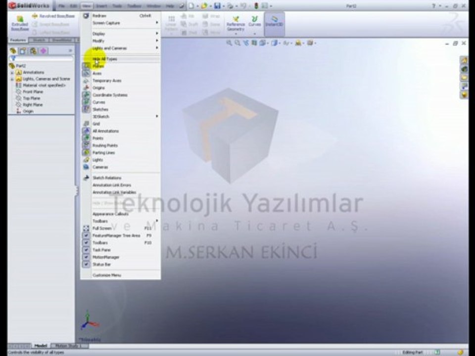 Solidworks 2009 Görsel Eğitim DVD Teknolojik Yazılımlar