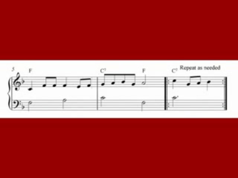 The Twelve Days Of Christmas, piano sheet music notes