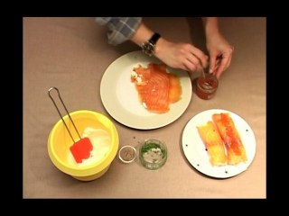 Roulé de saumon aux oeufs de saumon