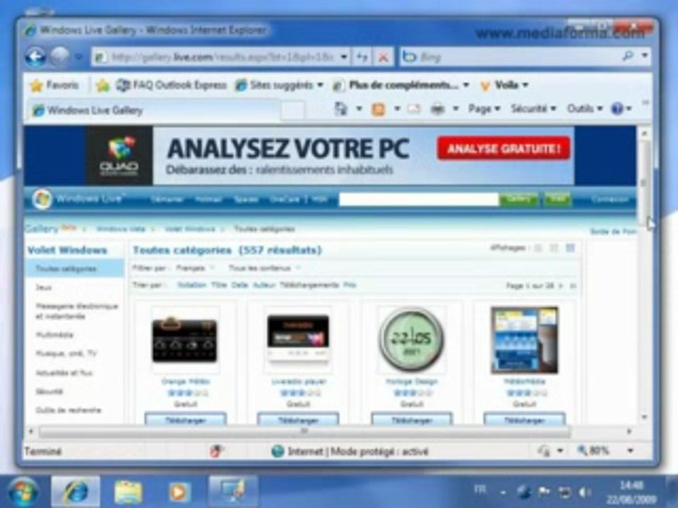 Ajouter un gadget Internet sous Windows 7