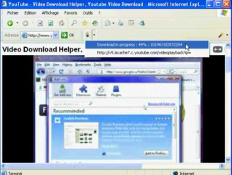 download video with download helper for internet explorer