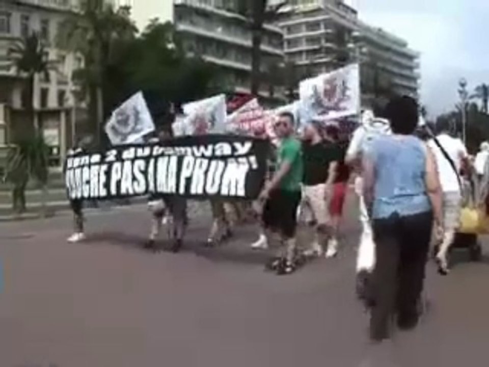 Nissa Rebela manifeste contre le Tramway sur la prom' (1)