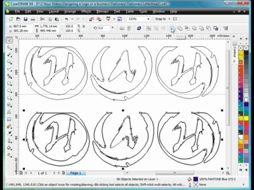 Corel Draw : "HAH" 4. un logo a la creation d'e...