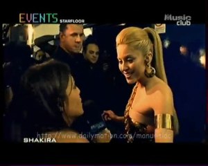 Shakira dans les coulisses du Starfloor bercy le 28.11.09