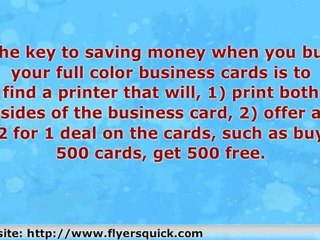 How to Make Money using Full Color Business Cards
