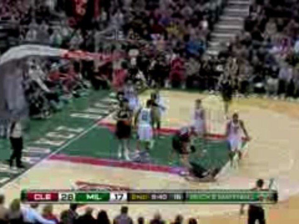 NBA Delonte West uses Zydrunas Ilgauskas for the pick and dr