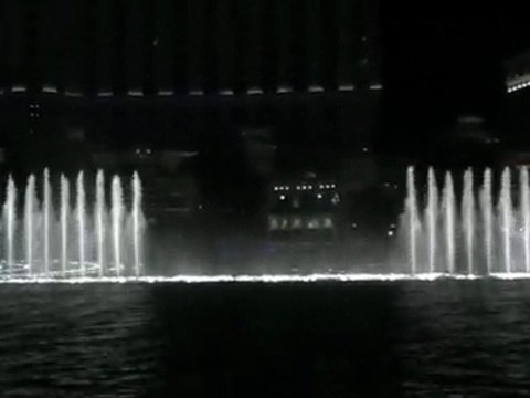 Bellagio Fountains at night in Las Vegas