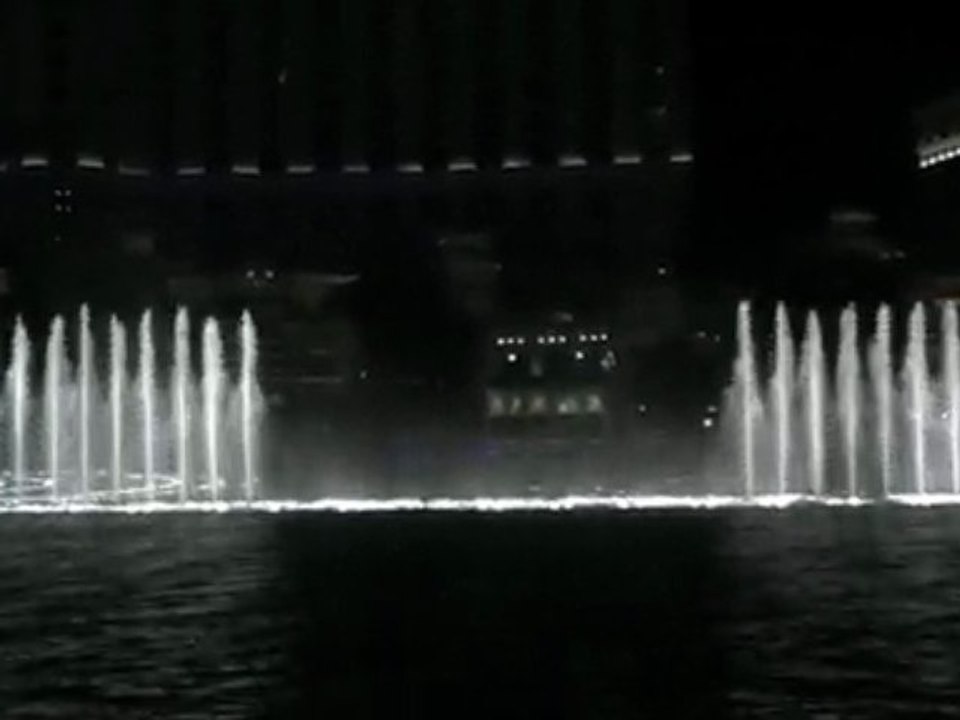 Bellagio Fountains at night in Las Vegas