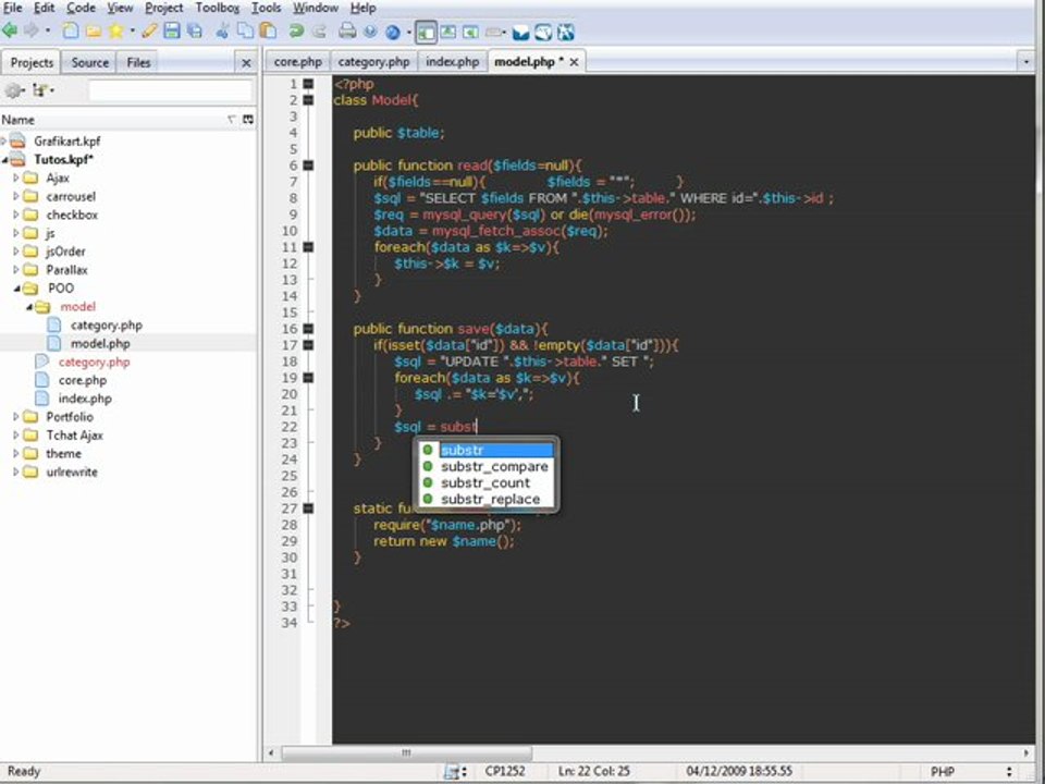 Tutoriel Vidéo : POO et Création de models en PHP