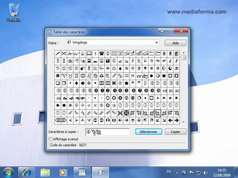 Accéder à tous les caractères des polices