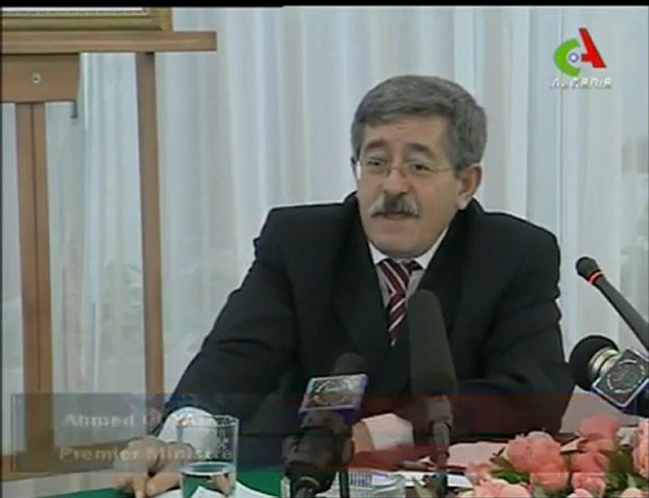 Réaction du Premier Ministre Algérien Monsieur Ahmed Ouyahia