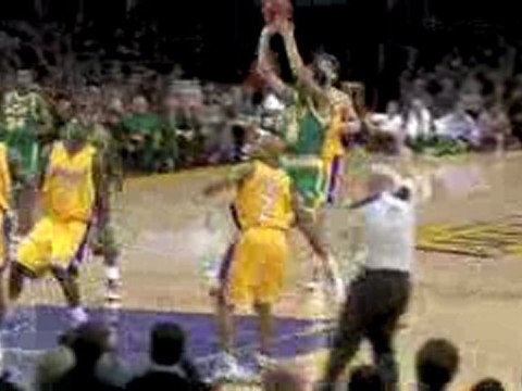 NBA Deron Williams draws the foul on Derek Fisher and hits t