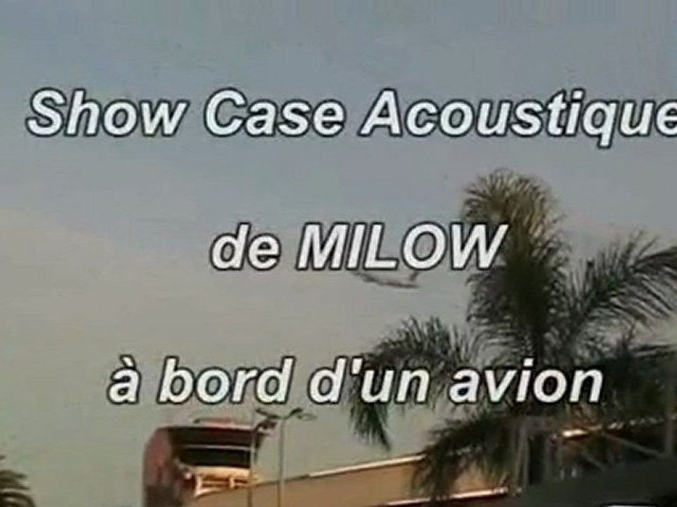 Show case de Milow à bord d'un avion