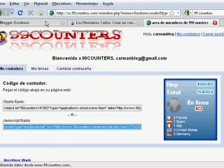 Como agregar un contador de visitas al blog