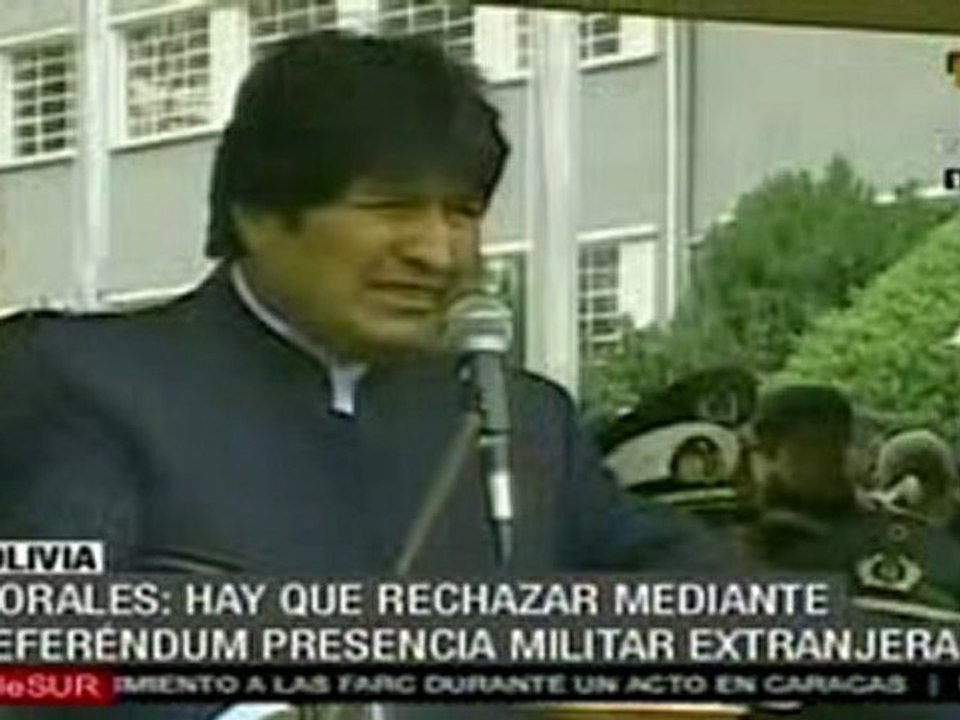 Evo Morales critica bases militares extranjeras en AL