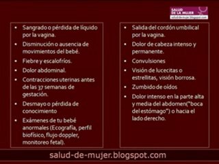 Signos de alarma en el embarazo