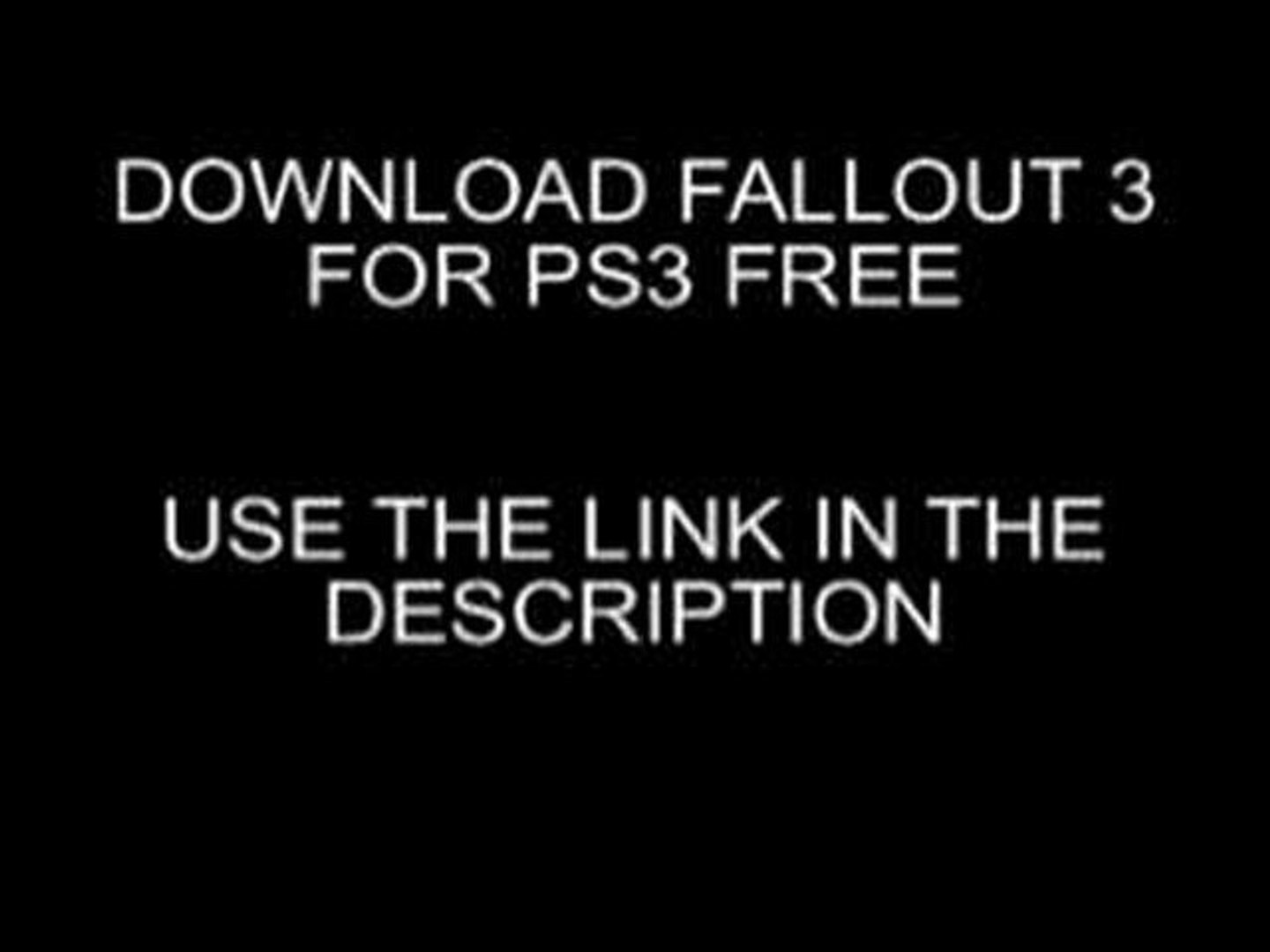 Fallout 3 - PS3 cheats 