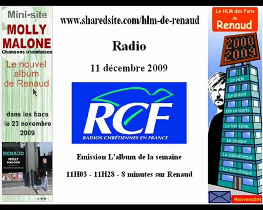 Renaud 11/12/09 RCF Album de la semaine Promo Molly Malone