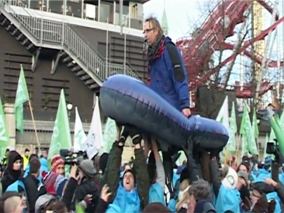 Manifestation à Copenhague avec Cécile Duflot