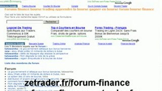 Forum finance nouvelle adresse du forum financier par Pierre Aribaut - Zetrader