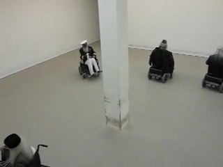 Wheelchair contest or modern art.
