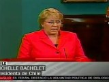 Michelle Bachelet feliz con el triunfo de 