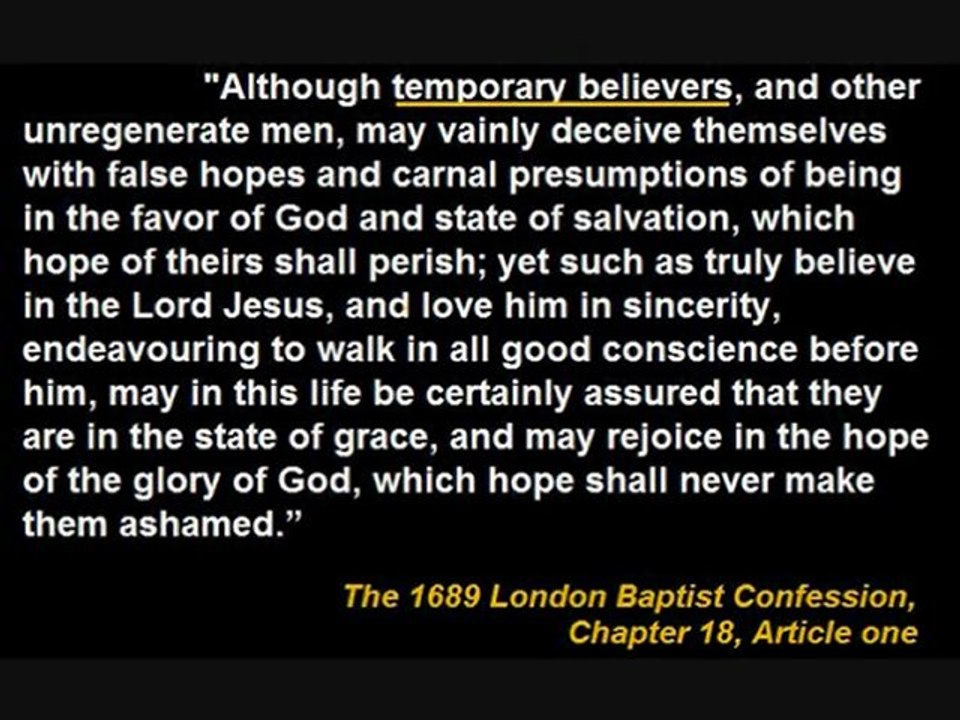 The London Baptist Confession vs The Westminster Confession