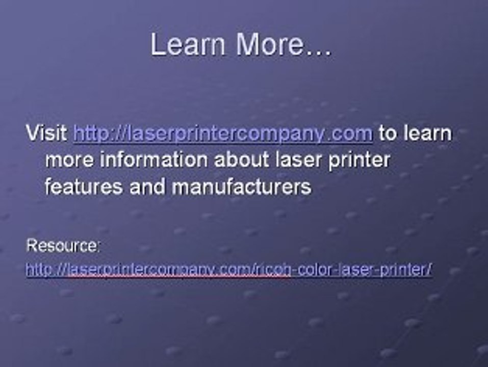 Ricoh Color Laser Printer - Inside Aficio