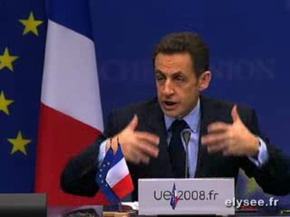 Conférence de presse à Bruxelles 12 décembre 2008