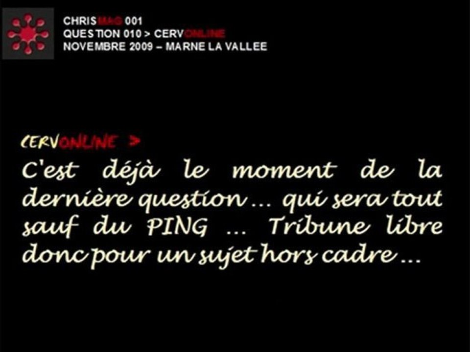 CHRISMAG001 - Q010 - TOUT sauf le PING !