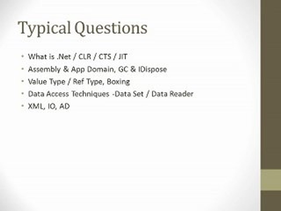 .Net Inverview question