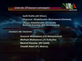 Saadane : Selection Algérie pour la CAN